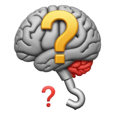 cerebro con interrogación sticker