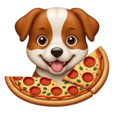 dog eating pizza sticker
