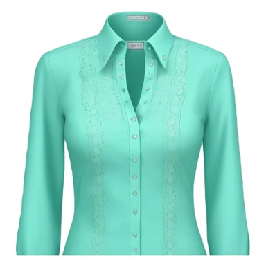 Realistic isolated tiffany blue blouse. sticker