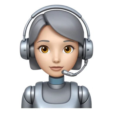 female call center robot sticker