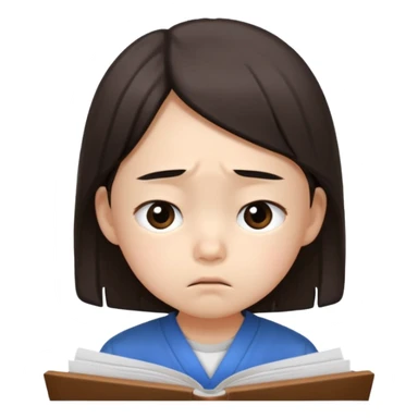 a Korean five-year-old who’s exhausted from studying sticker