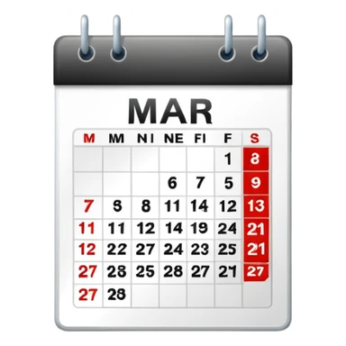 big calendar with the leters 27 MAR sticker