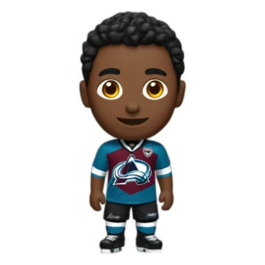 video gamer with Colorado avalanche jersey sticker