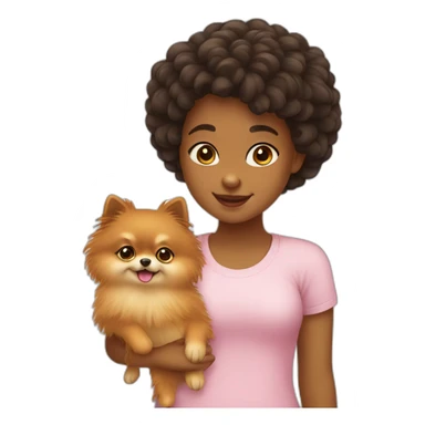 girl-petting-pomeranian sticker