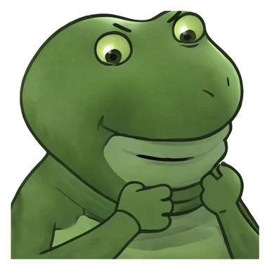 Guy with arms crossed squeezing his neck, laughing sticker