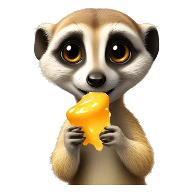 Cute meerkat eating honey sticker