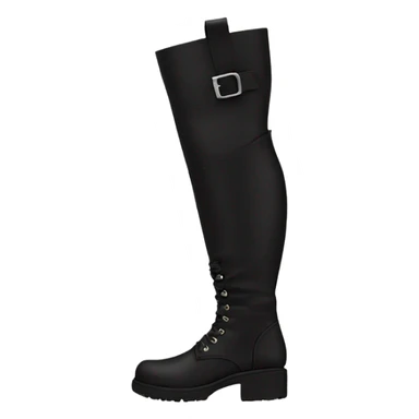 knee high chunky black boots sticker