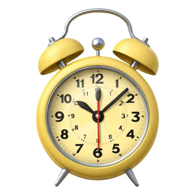 pale yellow alarm clock sticker