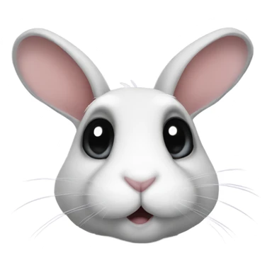 rabbit with black heart eyes sticker