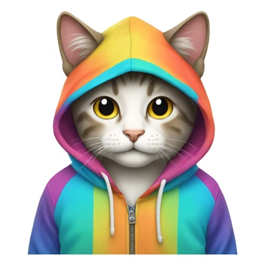 A cute cat wearing hoodie sticker