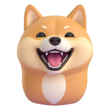 shiba inu laughing sticker