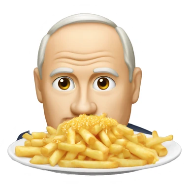 Vladimir Poutine qui mange une poutine sticker