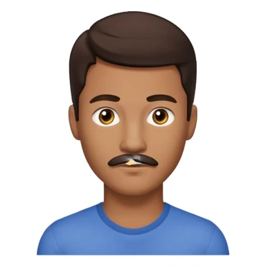 Josh Levi (b.1998) with dark brown hair and thin mustache  sticker