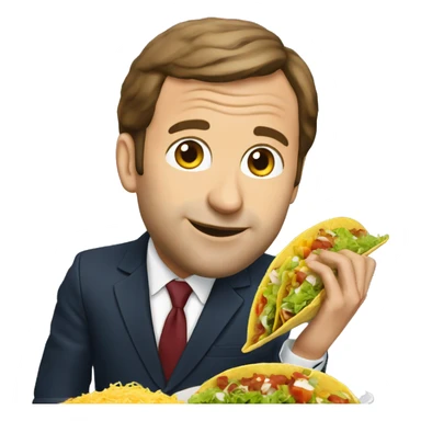 Macron qui mange un tacos sticker