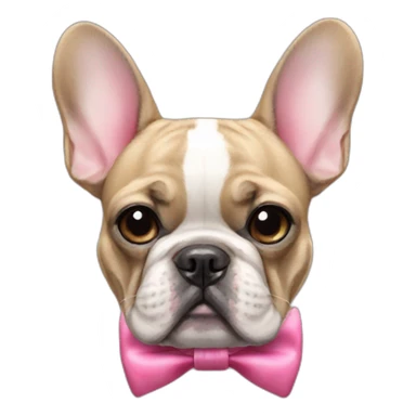 french bulldog head with pink bow tie sticker
