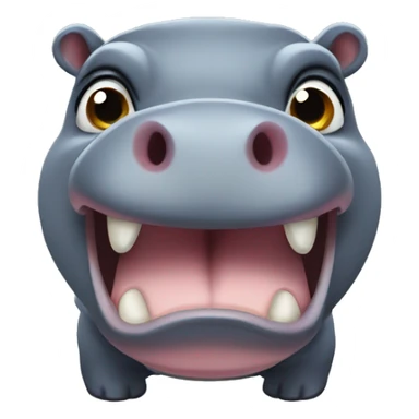 baby pygmy hippo  angry sticker