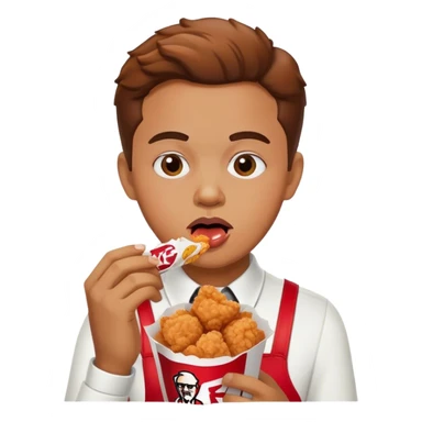Person eating kfc sticker