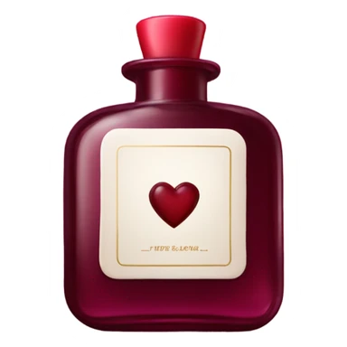 Burgundy perfume heart shaped  sticker