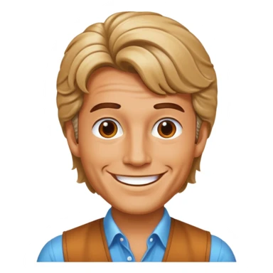 70s 80s men with hair style  sticker