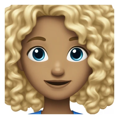 blonde girl smiling outdoors with curly hair and blue eyes sticker