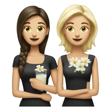 Brunette and a blond having margeritas sticker
