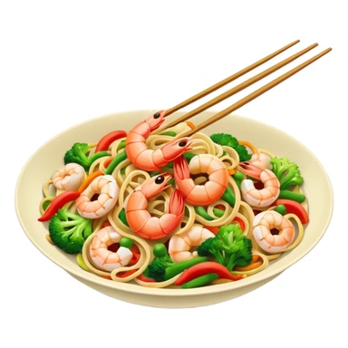 prawn stir-fry noodles sticker