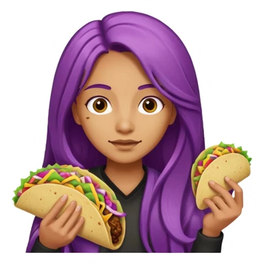 police holding taco with purple long hair sticker