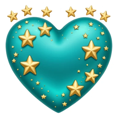 Teal heart with little stars sticker
