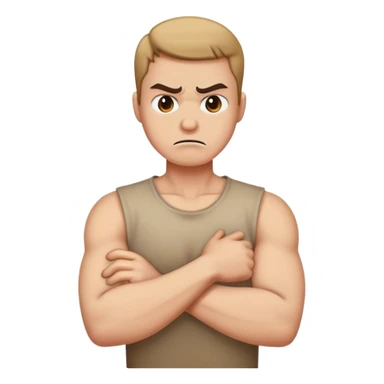 arms crossed holding neck angry sticker