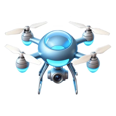space explorer drone object icon, small futuristic drone with camera lens, glowing blue lights, sci-fi metal body, antenna details, 3D cartoon, mobile game icon style, centered, clean background, soft shadow, no text, no watermark
 
 sticker