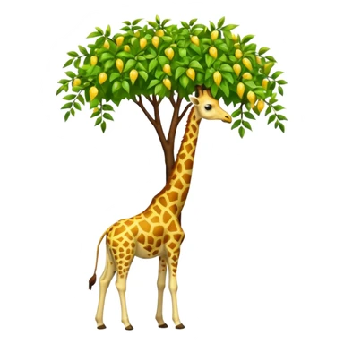 giraffe eating leaves from a tree sticker