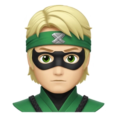 Green ninja Lloyd garmadon blonde hair sticker