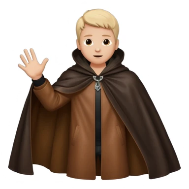 Cloak blowing away, character reaching after it sticker