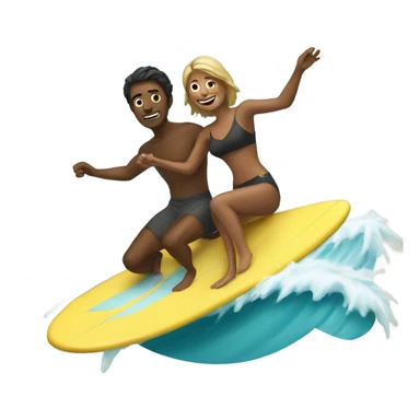 Couple surfing together sticker