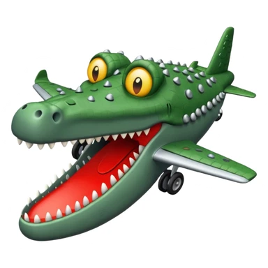 Un avions com cara de cocodrlilo i el cuerpo gris sticker