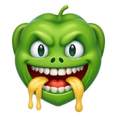 Evil greedy hungry salivating emoji sticker