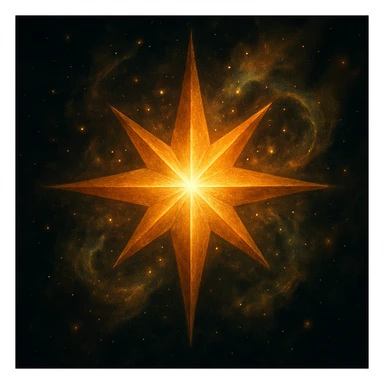 a magnificent star, surrounded by a magical glow, looking impressive sticker