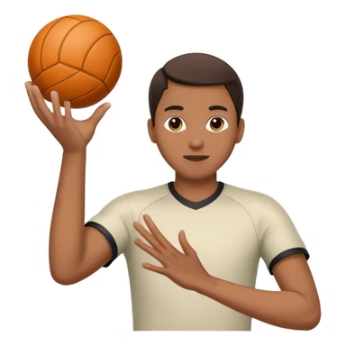 Person catching a ball hands moving backwards  sticker