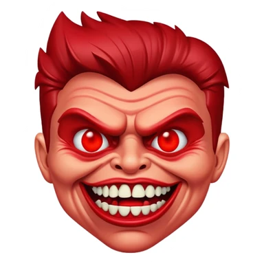 Rick Astley as galaxy destroyer gruesome trollface that has sharp teeth and red eyes and camouflages with red sticker