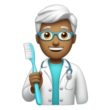 dentist with a toothbrush in his hand sticker