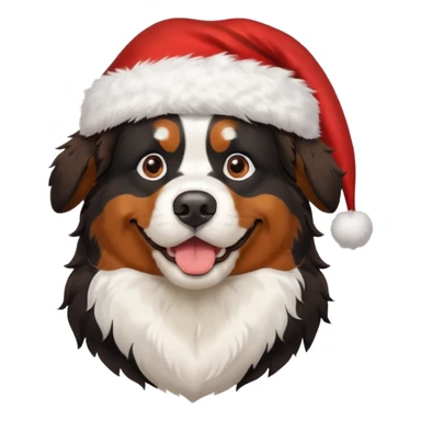 Bernese mountain dog wearing Santa hat sticker