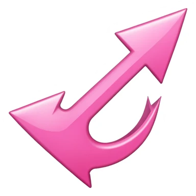 Pink curved arrow sticker