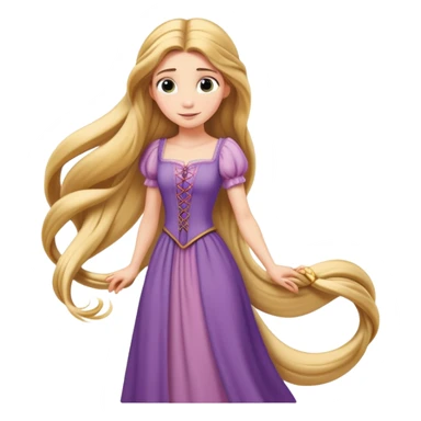 Rapunzel with long flowing hair sticker