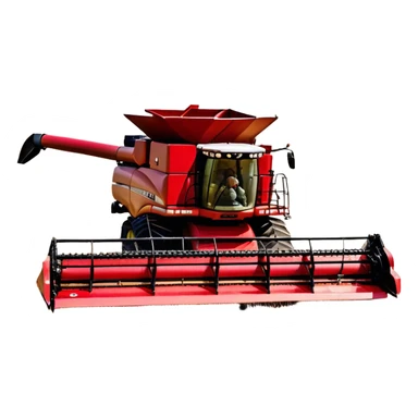 Case IH Axial-Flow 8250 (2022) – Cinematic-realistic Case IH Axial-Flow 8250 harvester, its deep red body towering over endless wheat fields. The massive cutting header slices through golden crops, sending a steady stream of grain into the bin as dust and chaff swirl in the afternoon sun. sticker