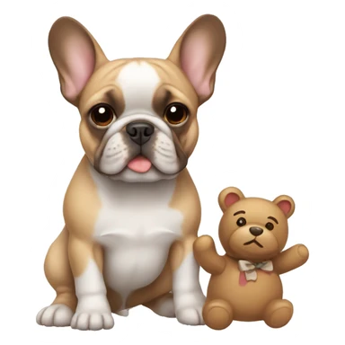 frenchie with a teddy bear sticker
