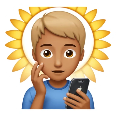 Looking at the phone with light hitting the face  sticker