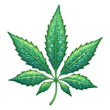 sparkling weed leaf sticker