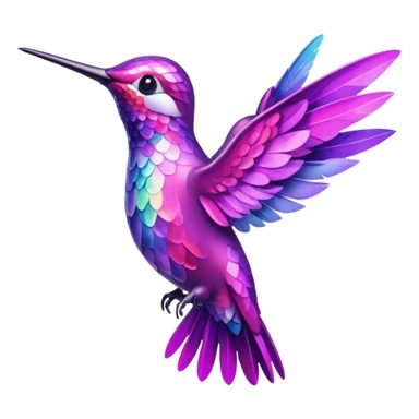 Pink/purple hummingbird emoji sticker