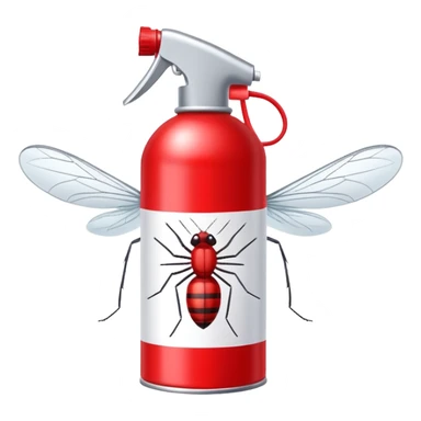 Anti-mosquito spray can with a mosquito crossed out sticker