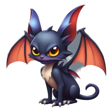  Kawaii Edgy Cool Vampiric Beautiful Noivern-Nargacuga-Litten with big Bat Ears full body sticker